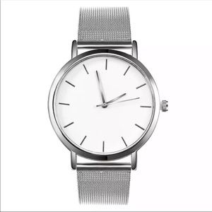 Silver & White Minimalist Watch